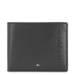 Tommy Hilfiger Miskolc Black Leather Textured Bi-Fold Wallet-86