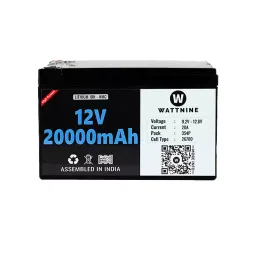 WATTNINE QC1460 20000 mAh 12 V Rechargeable Lithium Ion (NMC) Battery With Box Black-37