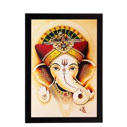 eCraftIndia Multicoloured Spiritual Lord Ganesha Matt Framed Wall Art-image-35