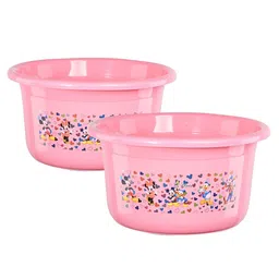 Kuber Industries Pink & Blue 2 Pieces Disney Printed Light Weight Bath Tubs-image-27