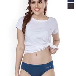 LOGGERHEAD Pack Of 3 Cotton Bikini Briefs LHMB012-Royal Blue-Navy Blue-Dark Grey-10