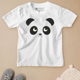 Be Awara Half Sleeves Panda Printed T Shirt - White-image-81