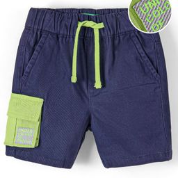 UCB Cotton Mid Thigh Woven Shorts Solid Colour - Navy Blue-image-19