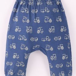 First Smile Interlock Full Length Diaper Leggings Truck Print- Blue-image-55