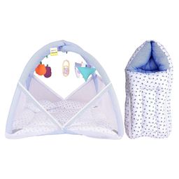 Toddylon Baby Bedding Set New Born Mattress with Net & Sleeping Bag - Blue-21