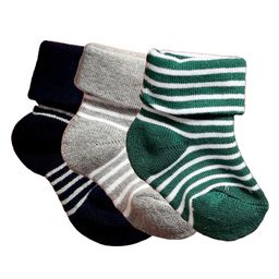 NEXT2SKIN Pack Of 3 Striped Soft Cotton Socks - Black Light Grey & Green-picture-29