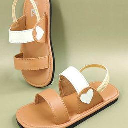 The Madras Trunk Heart Designed Colour Blocked Sandals - Tan-image-38
