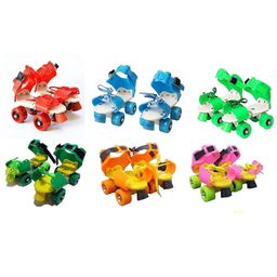 AKN TOYS Adjustable Inline Skating Shoes for Kids New Roller Skates for School Sports-PACK OF 1- COLRO MAY VARY-16