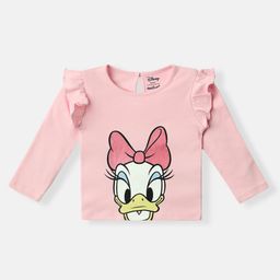 Nauti Nati Cotton Mickey & Friends Featuring Full Sleeves Daisy Duck Glitter Printed Tee - Pink-image-39