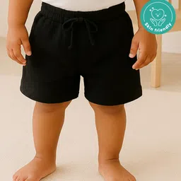 kids of greendeer Greendeer Cotton Solid Shorts - Black-picture-40