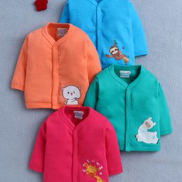 BUMZEE Cotton Knit Full Sleeves Animal Printed Jablas Pack of 4 - Multicolor-image-29