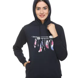 WOOL 4U ARROW Women Graphic Printed Hooded Sweatshirt-image-65