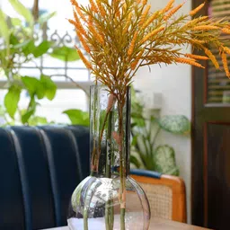 curiocasa See Through Transparent Glossy Glass Flower Vase-image-26