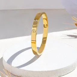 DIVASTRI Gold-Plated Stainless Steel Anti Tarnish Kada Bracelet-20