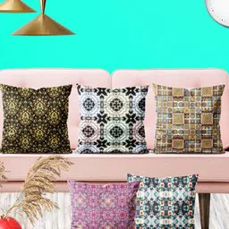 ArtzFolio Multicoloured Set of 5 Square Cushion Covers image 2