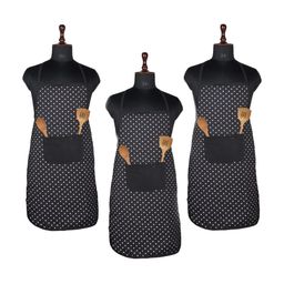 Aura 3-Pcs Black & White Printed Waterproof Aprons-36