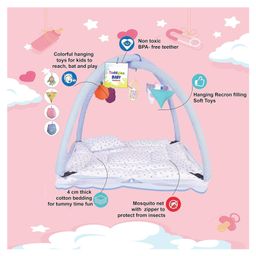 Toddylon Baby Bedding Set New Born Mattress with Net & Sleeping Bag - Blue image 4