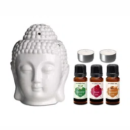 PEEPALCOMM White Textured Buddha Aroma Oil Diffusers-10