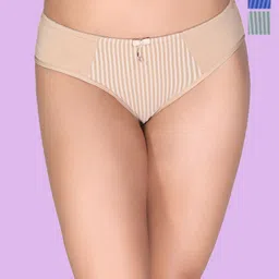 Amour Secret Pack Of 3 Striped Mid Rise Hipster BriefsP015_Blu_Grn_Nud_S-picture-24