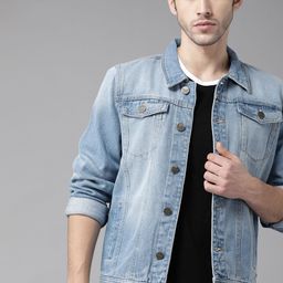Roadster Men Blue Washed Denim Jacket-picture-22
