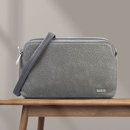 Mochi Grey Textured Sling Bag-9