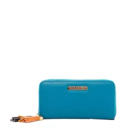 Sugarush Perth Blue Solid Zip Arround Wallet for Women-picture-40