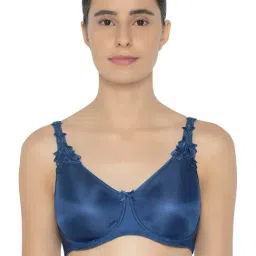 Triumph Blue Non Padded Under Wired Lace Minimizer Bra-image-24