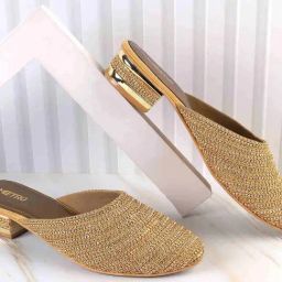 Metro Women's Antique Gold Mule Sandals-image-12