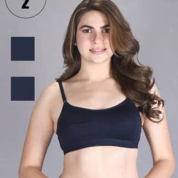 Lux Venus Navy Full Coverage Non-Wired Sports Bra With Adjustable Strap - Pack of 2-picture-16