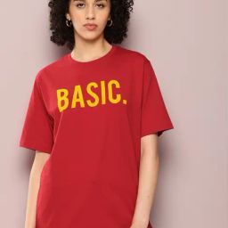 Dillinger Red Cotton Graphic Print Oversized T-Shirt-picture-29