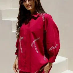 SAY Red Printed Pyjamas Set image 5