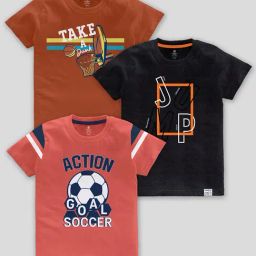 Codez Kids Multicolor Printed T-Shirt (Pack Of 3)-55