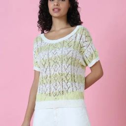 SHOWOFF Green Self Design Top-image-52