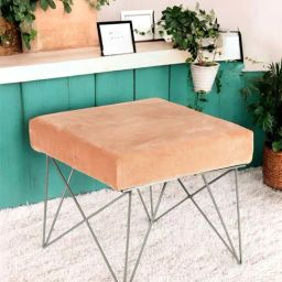 Ikiriya Asansol Melon Pink Sheesham Wood Accent Stool-image-93