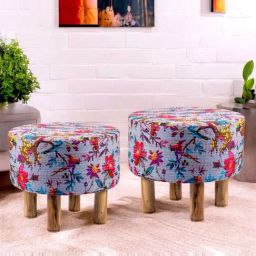 Ikiriya Collio Grey Wood Century Ottomans in Teak Finish-picture-24
