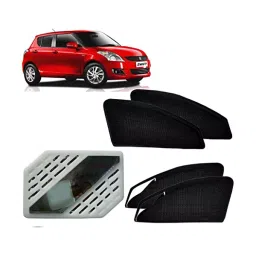 Auto Pearl Car Zipper Magnetic Sun Shades (Set of 4 Pcs) with Free Car Air Freshener for Swift-image-35