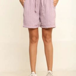 Prettify Mauve Self Design Shorts-29