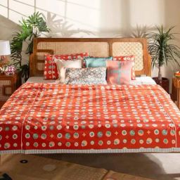 Freedom Tree Celestial Sky Pure Cotton Amber Orange Double Bedcover-55