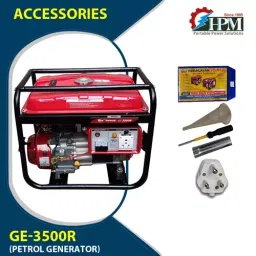 HPM Petrol 12 Amp Recoil & Self Start Portable Generator with In-Build Battery 3.2 kVA, GE-3500RS image 2