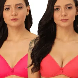 Lady Lyka Pink Non Wired Padded T-Shirt Bra (Pack of 2)-picture-36
