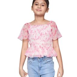 AND girl Pink Floral Print Top-image-78