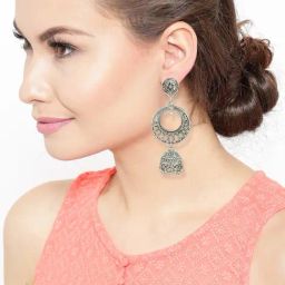 Zaveri Pearls Silver Alloy Jhumki Earrings-image-16