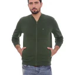 Basics Green Cotton Slim Fit Jacket-image-19