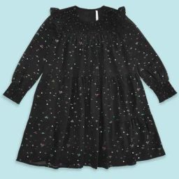 Pantaloons Junior Black Printed Full Sleeves Party Dress-image-2