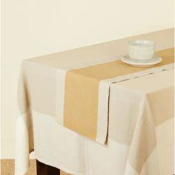 Fabindia Mustard Cotton 98 TC 518 GSM Nadij Large Table Runner-45