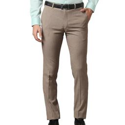 Raymond Dark Beige Slim Fit Trousers-image-32