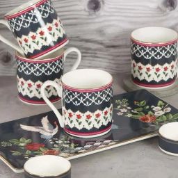 India Circus Black & White Ceramic Tea Set-13