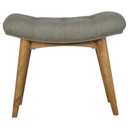 Artisan Furniture Brown Curved Tweed Bench Oak-ish Finish-image-65