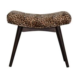 Artisan Furniture Brown Animal Print Print Curved Bench Brown Finish-image-74