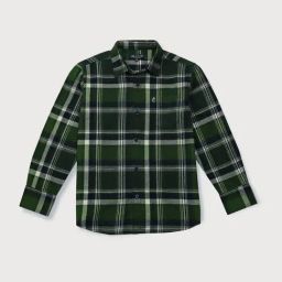 Gini & Jony Kids Green & Blue Cotton Chequered Full Sleeves Shirt-image-98